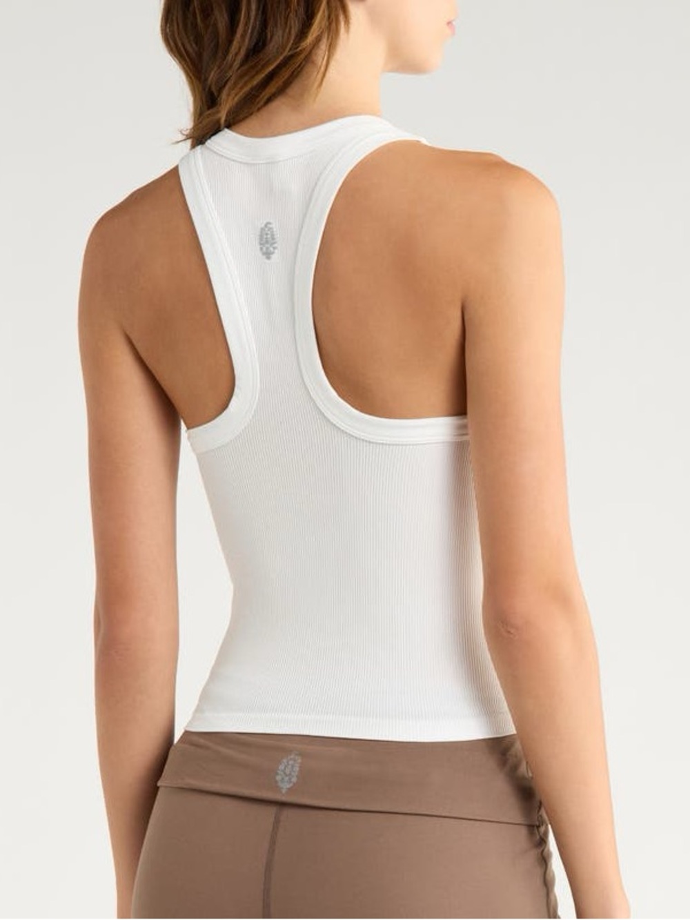 FREE PEOPLE MOVEMENT Dynamite Tank White Ribbed Racerback Tank Top Sz: M/L